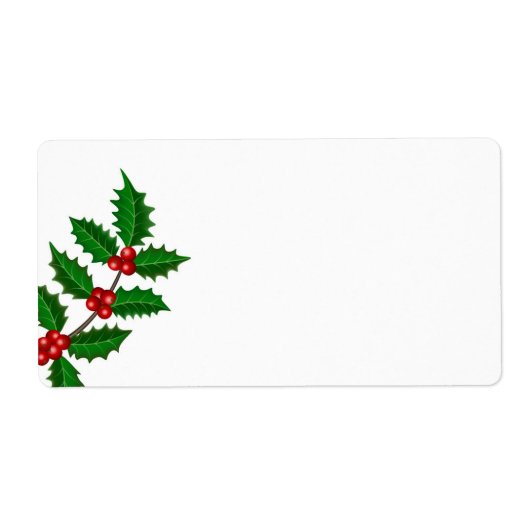 Holiday Holly Verzendlabels Etiket (Voorkant)