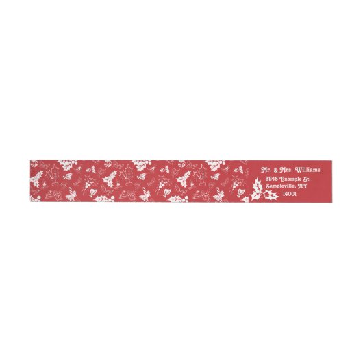 Holiday Holly | Wraparound Address Label (Individueel)