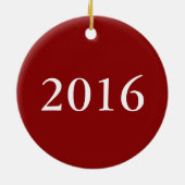 Holiday Holly Wreath & Bells Monogram Familienaam Keramisch Ornament (Achterkant)