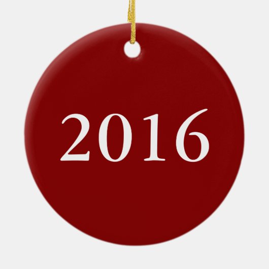 Holiday Holly Wreath & Bells Monogram Familienaam Keramisch Ornament (Achterkant)