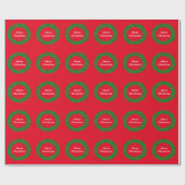 Holiday Holly Wreatping Paper Cadeaupapier (Vlak)