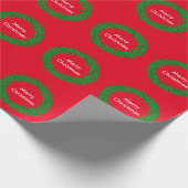 Holiday Holly Wreatping Paper Cadeaupapier (Hoek)