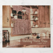 Holiday Home Retro kerstkeuken Bier Etiket (Enkel label)