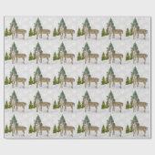 Holiday Home Winter Scene met Deer Kerstmis Cadeaupapier (Vlak)