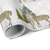 Holiday Home Winter Scene met Deer Kerstmis Cadeaupapier (Rol Hoek)