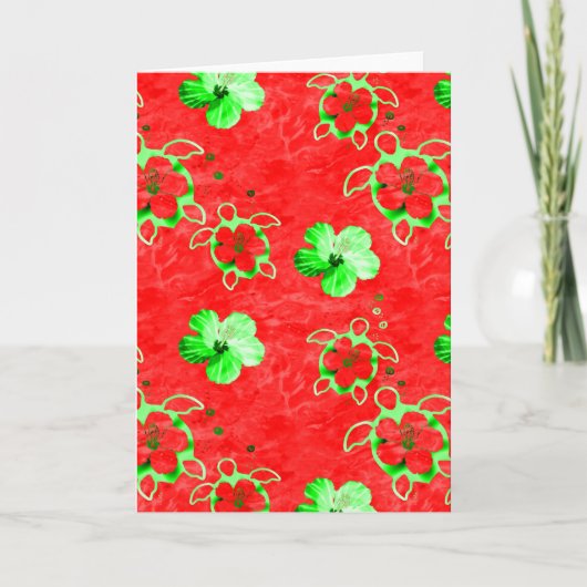 Holiday Honu Turtles Feestdagen Kaart (Voorkant)