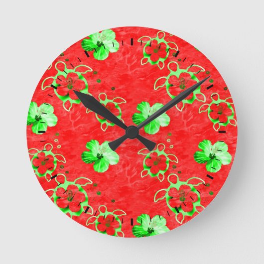 Holiday Honu Turtles Ronde Klok (Voorkant)