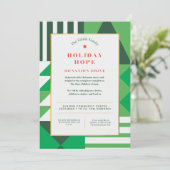 Holiday Hope Kerst Evenement Uitnodiging (Staand voorkant)