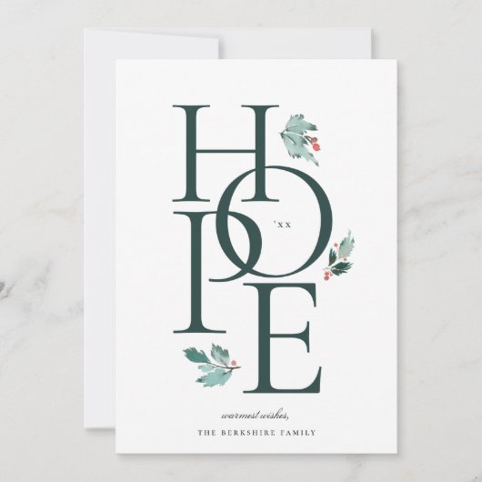 Holiday Hope Modern Botanical Berry Feestdagenkaart (Voorkant)