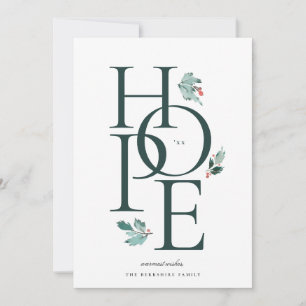 Holiday Hope Modern Botanical Berry Feestdagenkaart
