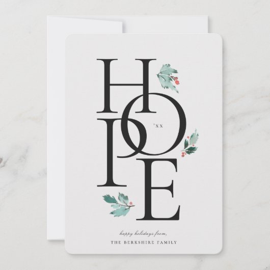 Holiday Hope Modern Botanical Berry Feestdagenkaart (Voorkant)