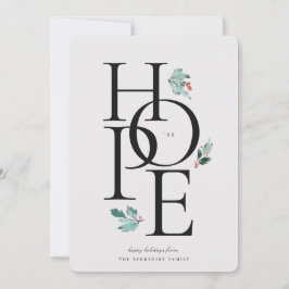 Holiday Hope Modern Botanical Berry Feestdagenkaart