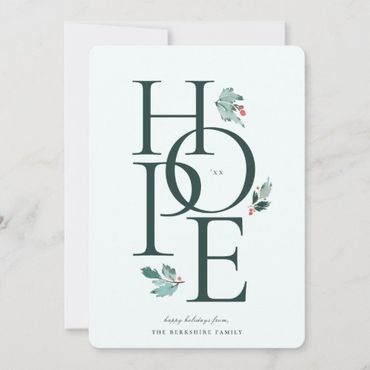 Holiday Hope Modern Botanical Berry Feestdagenkaart (Voorkant)