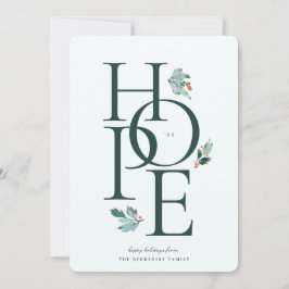 Holiday Hope Modern Botanical Berry Feestdagenkaart