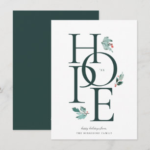 Holiday Hope Modern Botanical Berry Feestdagenkaart