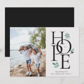 Holiday Hope Modern Botanical Berry Foto Feestdagenkaart (Voorkant / Achterkant)