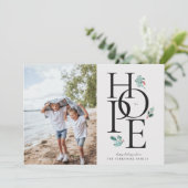 Holiday Hope Modern Botanical Berry Foto Feestdagenkaart (Staand voorkant)