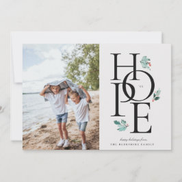 Holiday Hope Modern Botanical Berry Foto Feestdagenkaart