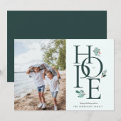 Holiday Hope Modern Botanical Berry Foto Green Feestdagenkaart (Voorkant / Achterkant)