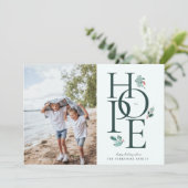 Holiday Hope Modern Botanical Berry Foto Green Feestdagenkaart (Staand voorkant)