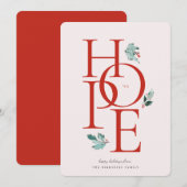 Holiday Hope Modern Botanical Berry Red Feestdagenkaart (Voorkant / Achterkant)