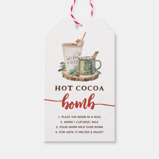 Holiday Hot Cocoa Bomb Cookie Label Cadeaulabel (Voorkant)