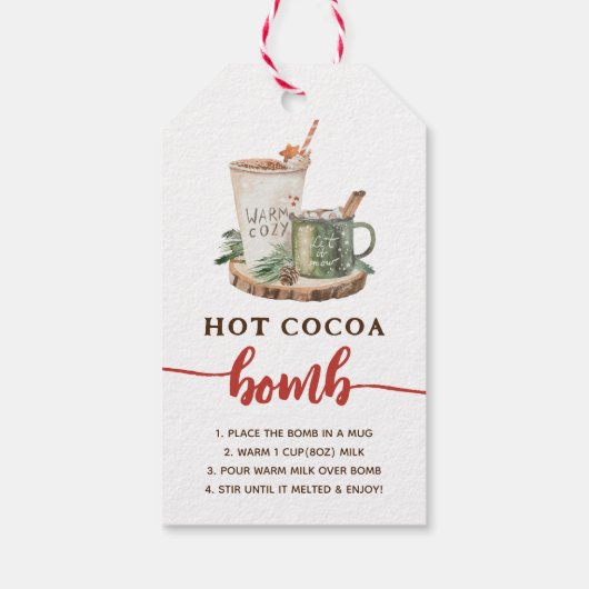 Holiday Hot Cocoa Bomb Cookie Label Cadeaulabel (Achterkant)