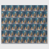 Holiday Hound Tangle in Light String Cadeaupapier (Vlak)