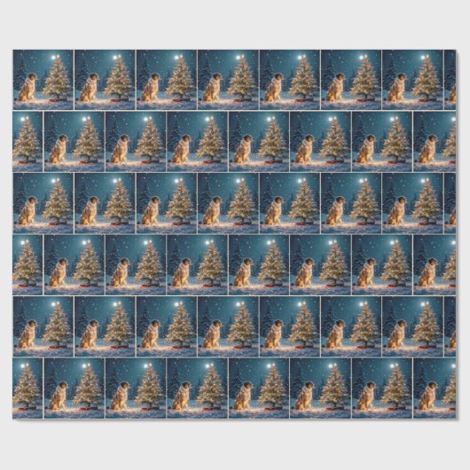 Holiday Hound Tangle in Light String Cadeaupapier (Vlak)