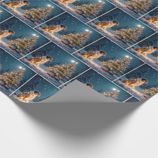 Holiday Hound Tangle in Light String Cadeaupapier (Hoek)