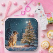 Holiday Hound Tangle in Light String Papieren Bordje (Feest)