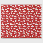 Holiday Hounds Teckel Kerstmis Cadeaupapier (Vlak)