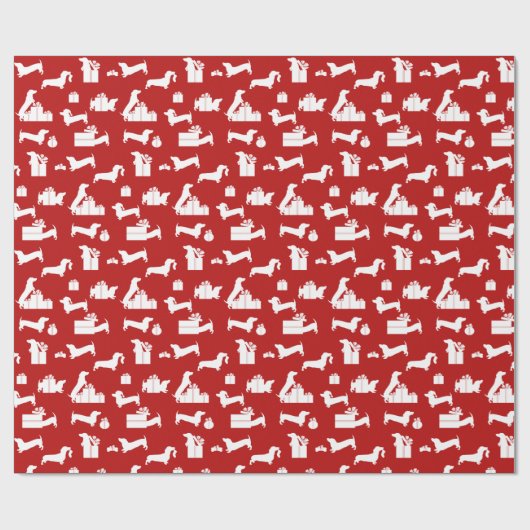 Holiday Hounds Teckel Kerstmis Cadeaupapier (Vlak)