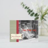 Holiday Houndstooth Photo Card Feestdagenkaart (Staand voorkant)