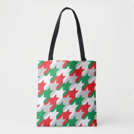Holiday Houndstooth Tote Bag