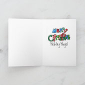 Holiday Hugs Yeti Feestdagen Kaart (Binnen)