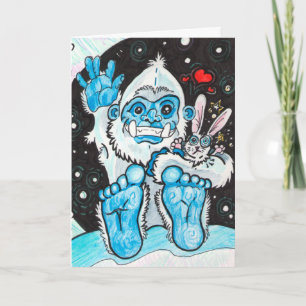 Holiday Hugs Yeti Feestdagen Kaart