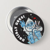 Holiday Hugs Yeti! Ronde Button 7,6 Cm (Voorkant /achterkant)