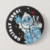 Holiday Hugs Yeti! Ronde Button 7,6 Cm (Voorkant)