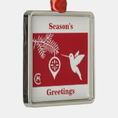 Holiday Hummingbird Deluxe Metalen Ornament (Rechts)