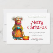 Holiday Humor Woman Custom Printable Greeting Feestdagenkaart (Voorkant)