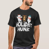 Holiday Hunk Funny Kerstfeestdag T-Shirt (Voorkant)