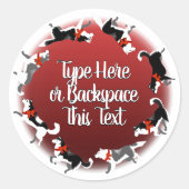 Holiday Husky Stickers Custom Sled Dog Stickers (Voorkant)