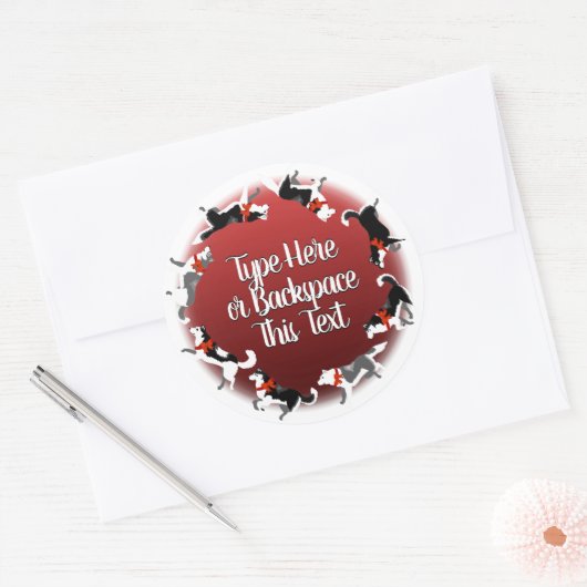 Holiday Husky Stickers Custom Sled Dog Stickers (Envelop)