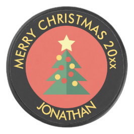 Holiday Ice Hockey Puck / kerstboomontwerp