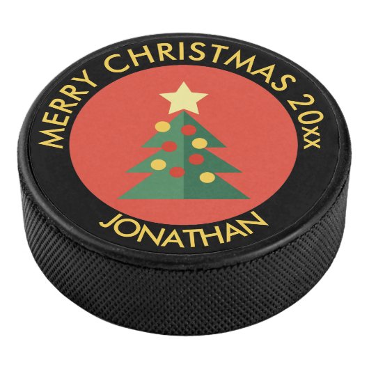 Holiday Ice Hockey Puck / kerstboomontwerp (3/4)