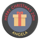Holiday Ice Hockey Puck/kerstcadeaudesign Hockey Puck (Voorkant)