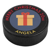 Holiday Ice Hockey Puck/kerstcadeaudesign Hockey Puck (3/4)
