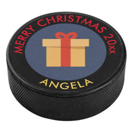 Holiday Ice Hockey Puck/kerstcadeaudesign Puck