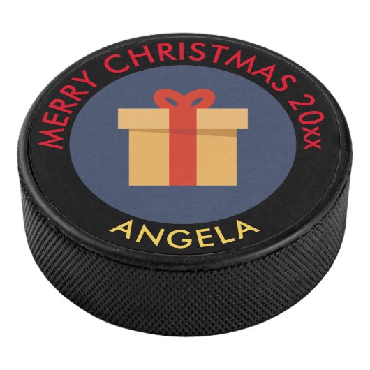 Holiday Ice Hockey Puck/kerstcadeaudesign Puck (3/4)